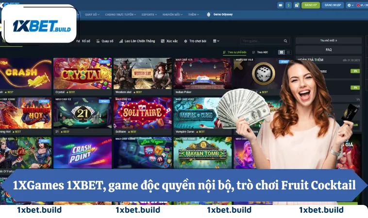 1XGames 1XBET, game độc quyền nội bộ, trò chơi Fruit Cocktail