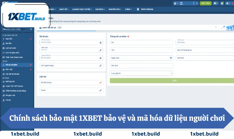 Chính sách bảo mật 1XBET bảo vệ và mã hóa dữ liệu người chơi