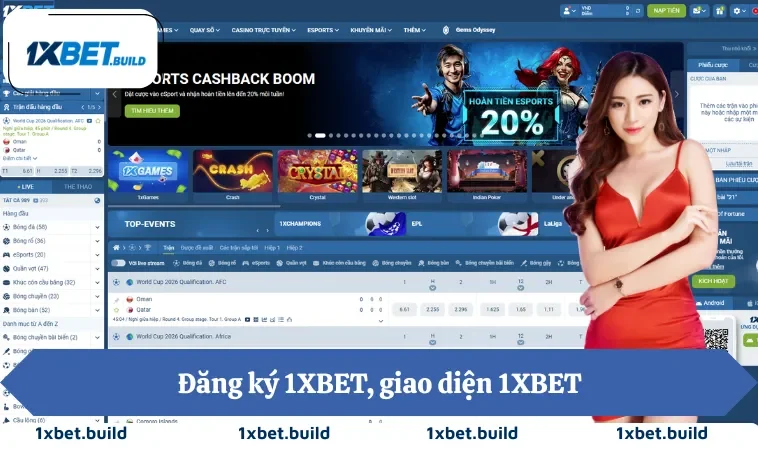 Đăng ký 1XBET, giao diện 1XBET