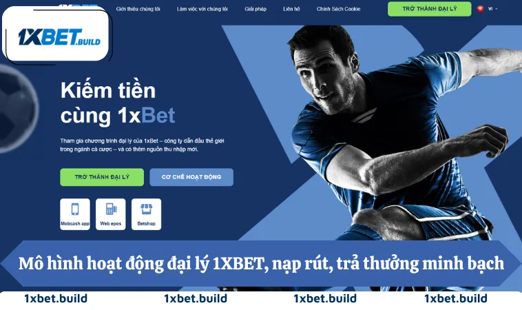 Mô hình hoạt động đại lý 1XBET, nạp rút, trả thưởng minh bạch