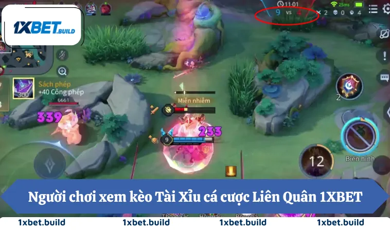 Người chơi xem kèo Tài Xỉu cá cược Liên Quân 1XBET